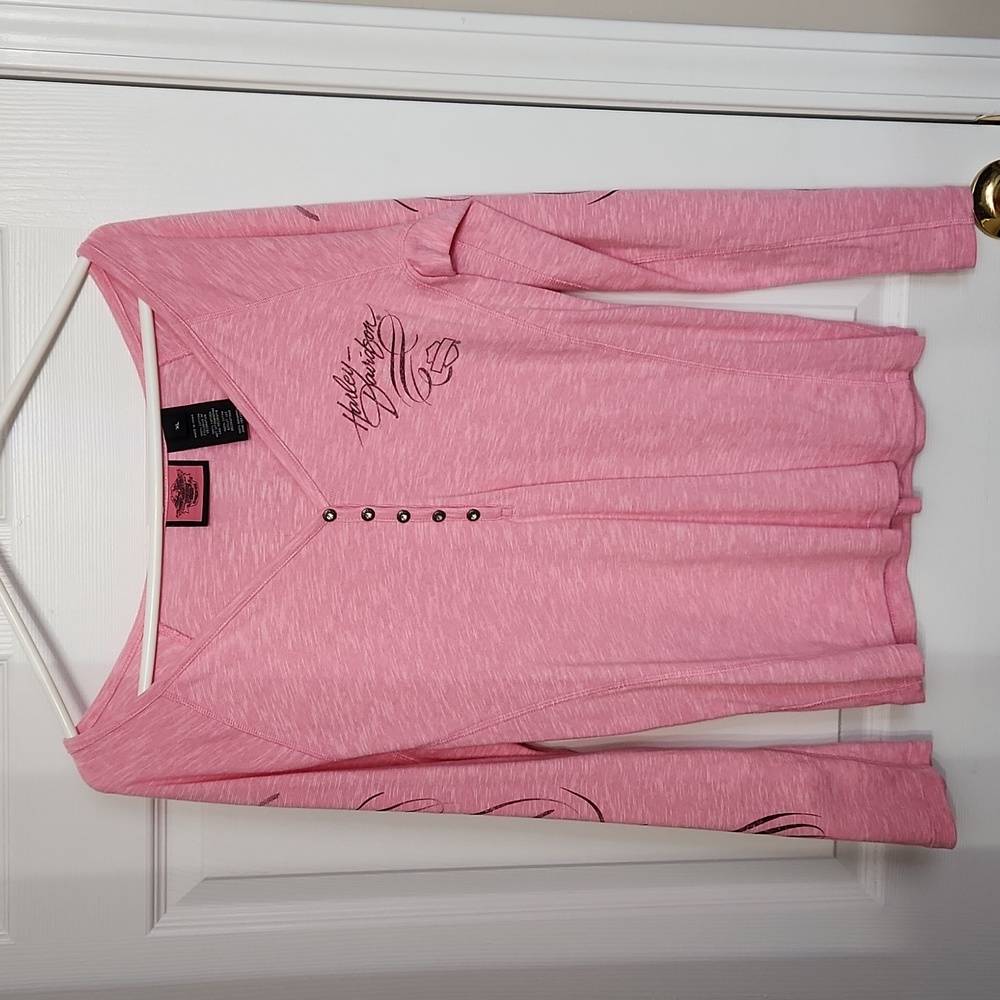 Womens Harley Davidson Long Sleeve Sweater Sequin Buttons Super Cute